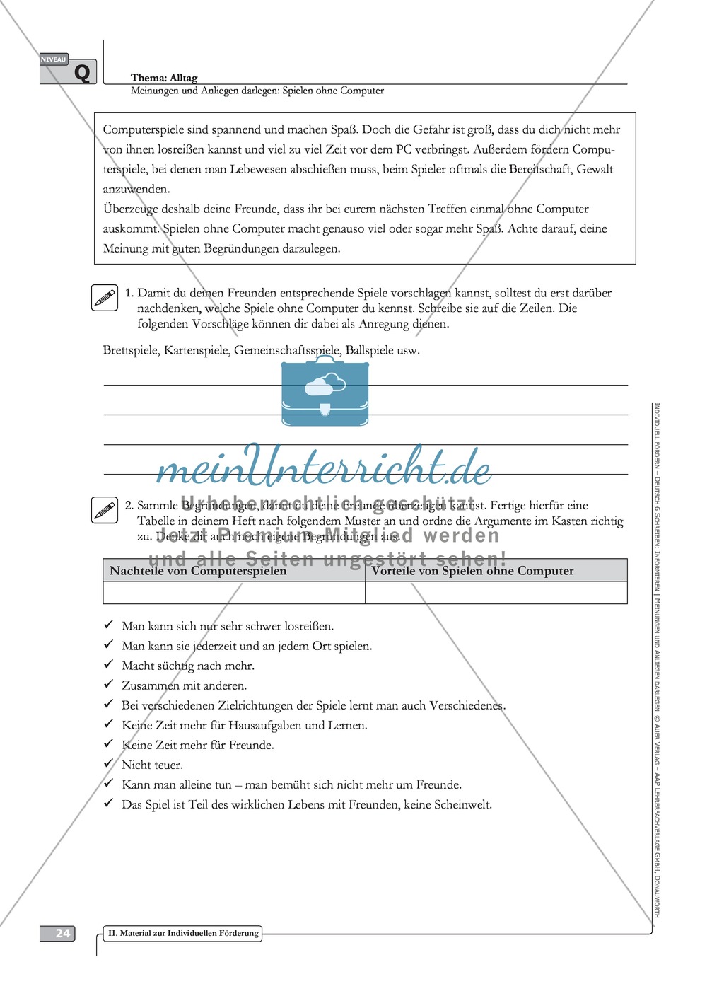Schreibförderung: Schullandheim: Brief an die Jugendherberge: Hinweise zum Ablauf, Arbeitsblätter Preview 5