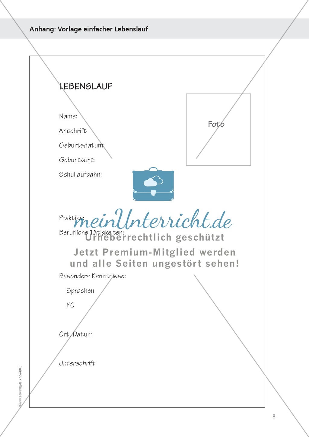 Berufe - Buchhändler / in: Bewerbung verfassen und Vorstellungsgespräch - Aufgaben + Muster + Hilfe Preview 5