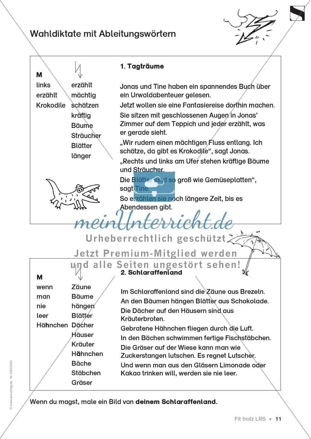 Lese - Rechtschreibschwäche (LRS) - Ableiten: