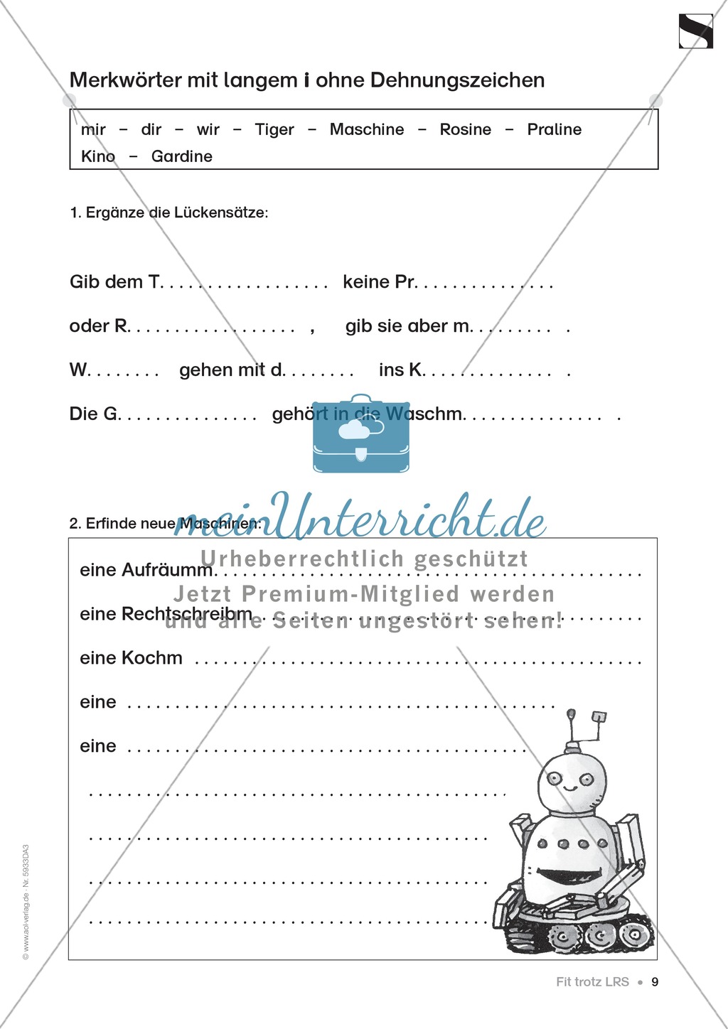Lese - Rechtschreibschwäche (LRS) - Merken: