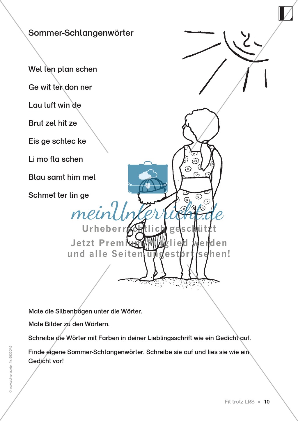 Lese - Rechtschreibschwäche (LRS) - Schwingen - Vertiefung:
