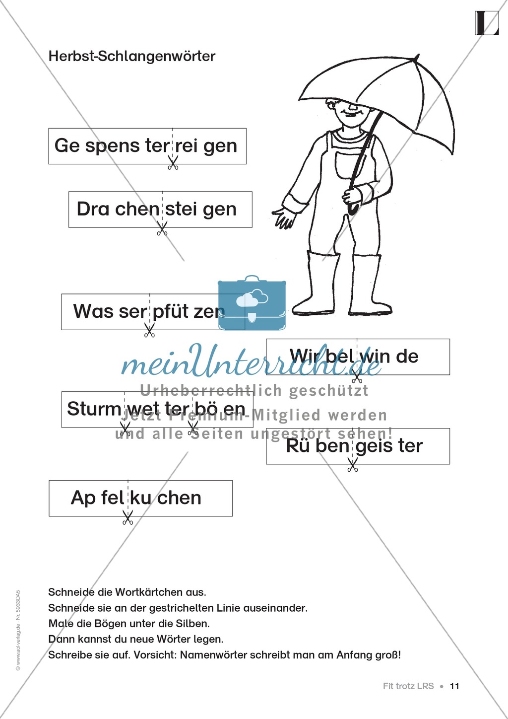 Lese - Rechtschreibschwäche (LRS) - Schwingen - Vertiefung: