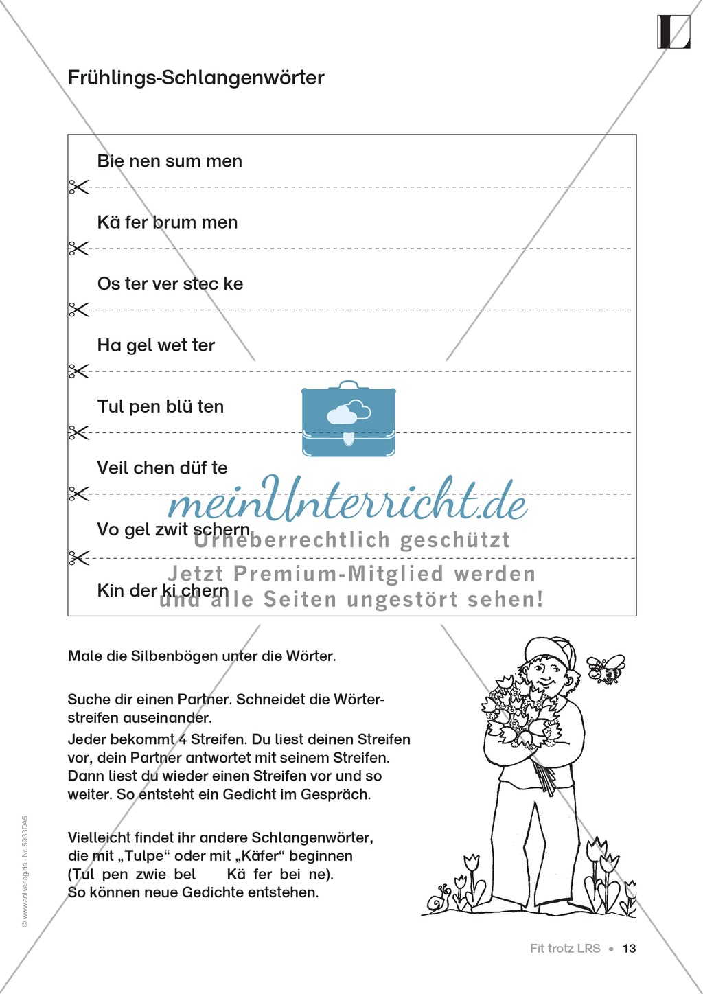 Lese - Rechtschreibschwäche (LRS) - Schwingen - Vertiefung: