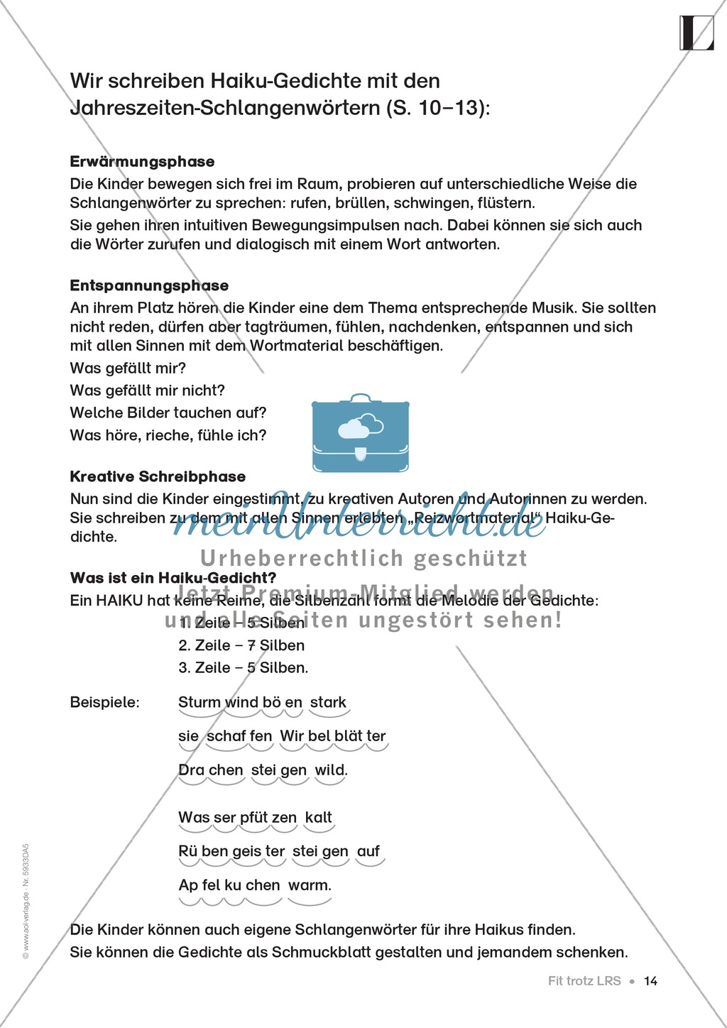 Lese - Rechtschreibschwäche (LRS) - Schwingen - Vertiefung: