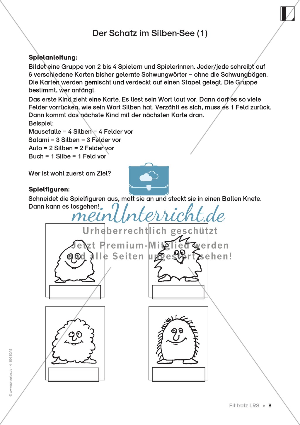 Lese - Rechtschreibschwäche (LRS) - Schwingen - Vertiefung: