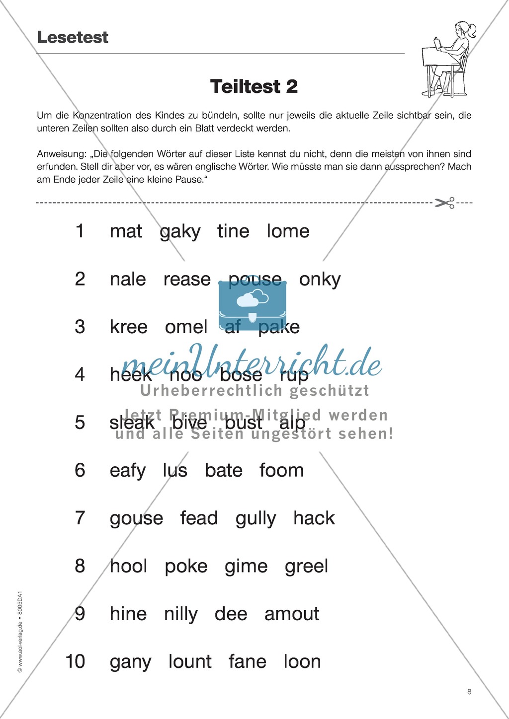 Lesetest: Tests + Diagnosebogen Preview 4