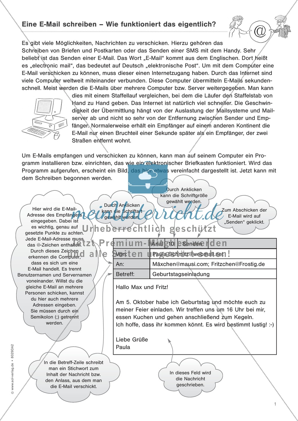Sachtexte: Emails schreiben Preview 1