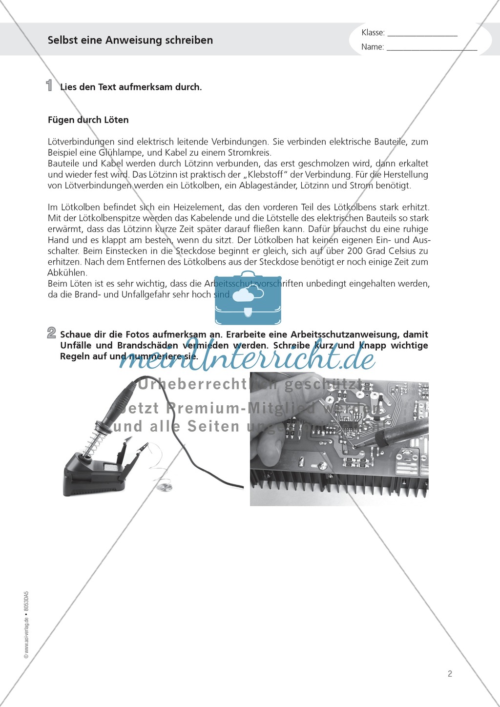 Alltagskompetenzen: "Anweisungen und Rezepte" - Lesetext + Aufgaben + Lösungen Preview 2