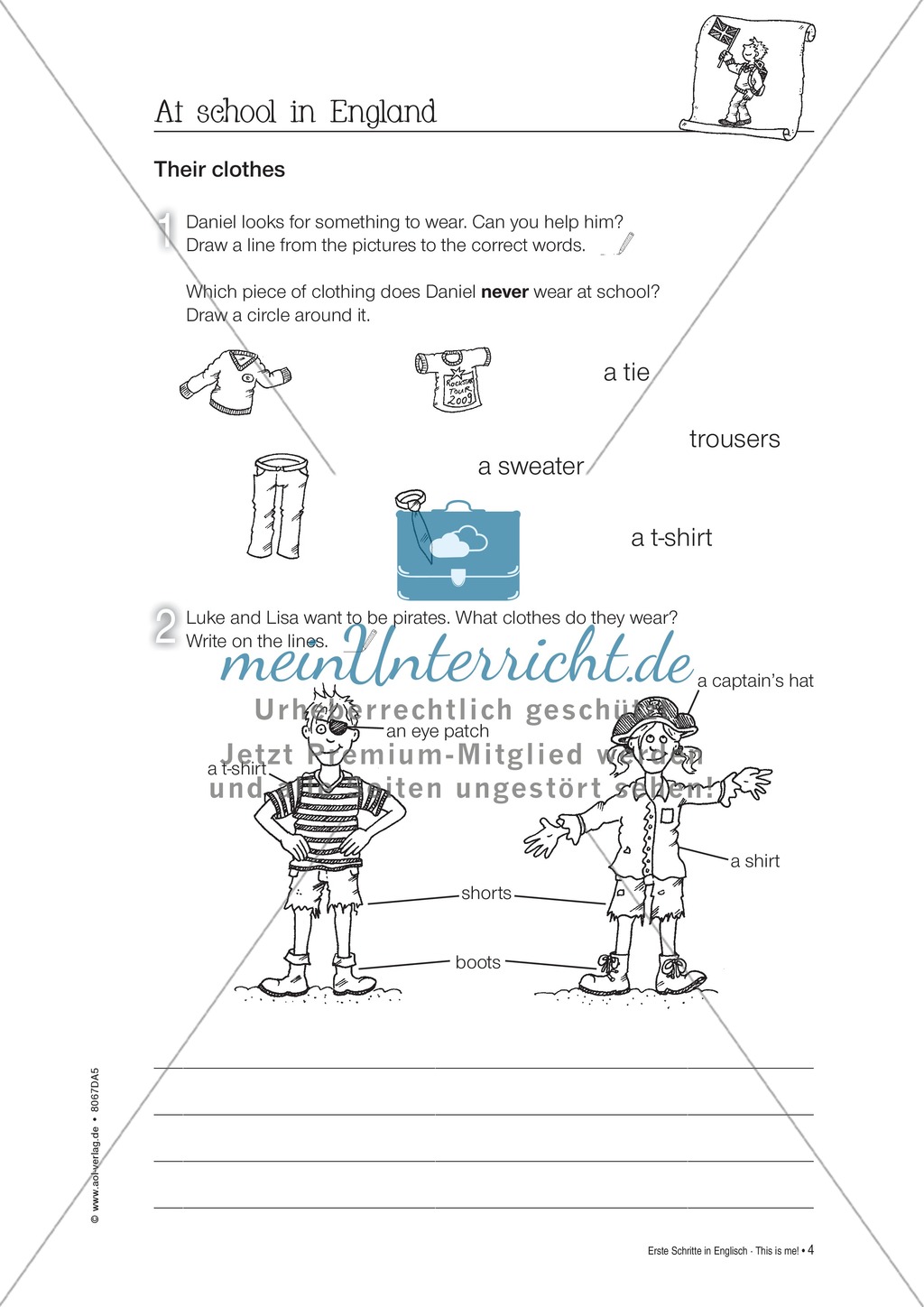 Erste Schritte in Englisch - At school in England: Übungen und Lösung Preview 4