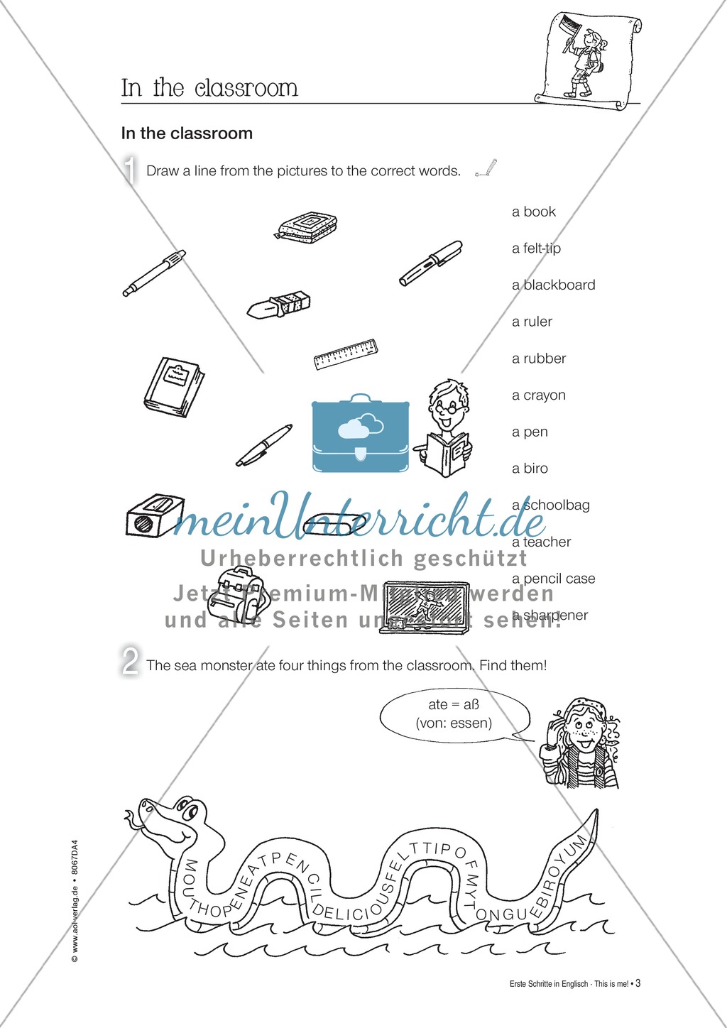 In the classroom: Introducing classroom vocabulary and classroom instructions Preview 3