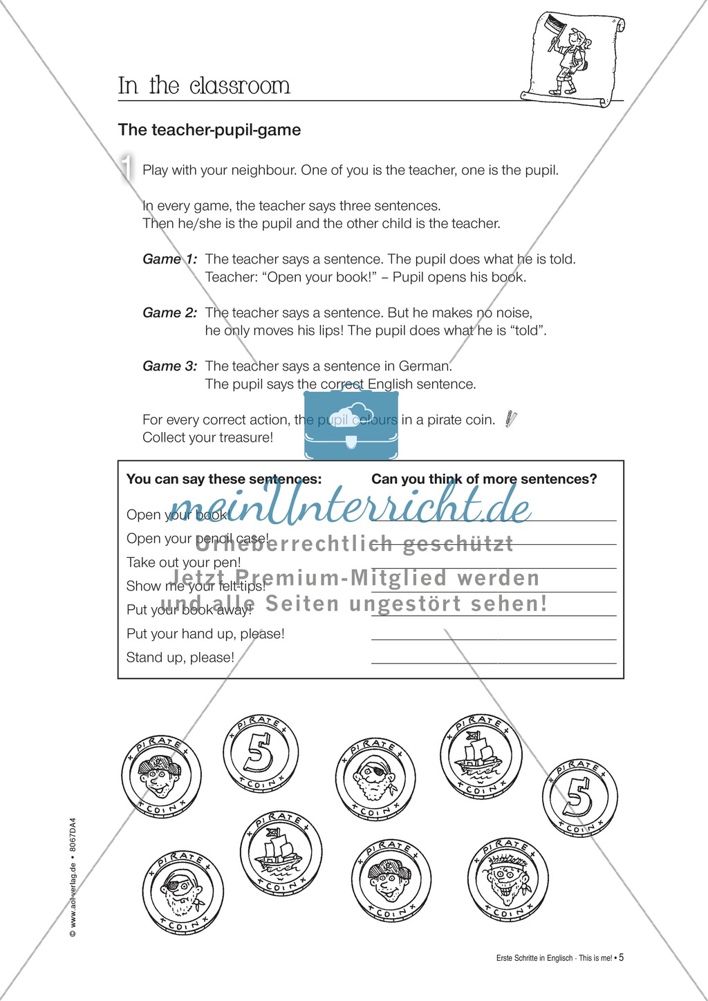 In the classroom: Introducing classroom vocabulary and classroom instructions Preview 5