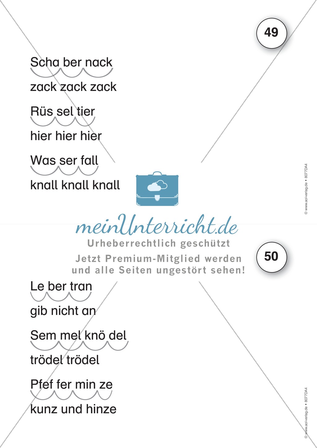 Der Lese-Trainer - Stufe 4 (Reime und kleine Texte): Arbeitsblätter + Urkunde Preview 1