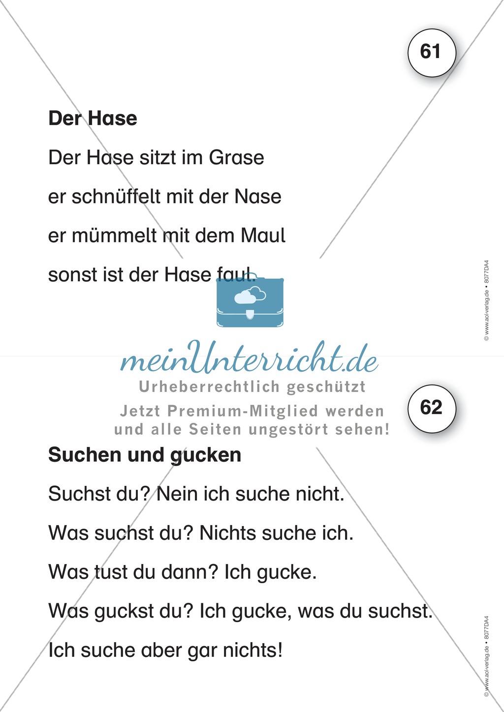 Der Lese-Trainer - Stufe 4 (Reime und kleine Texte): Arbeitsblätter + Urkunde Preview 7