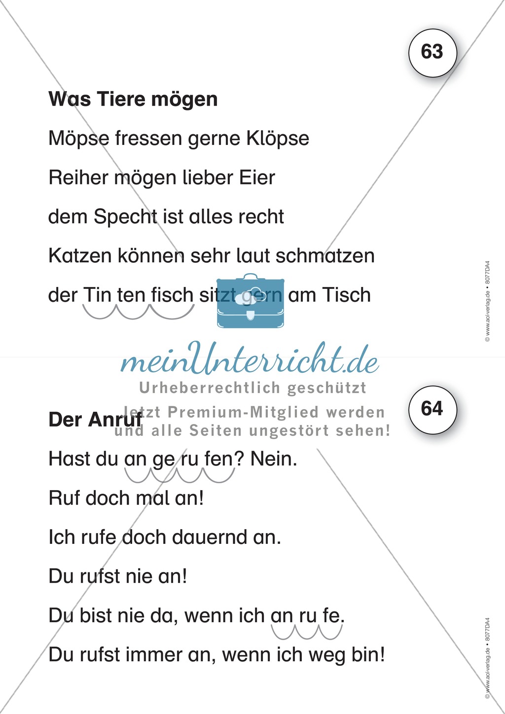 Der Lese-Trainer - Stufe 4 (Reime und kleine Texte): Arbeitsblätter + Urkunde Preview 8