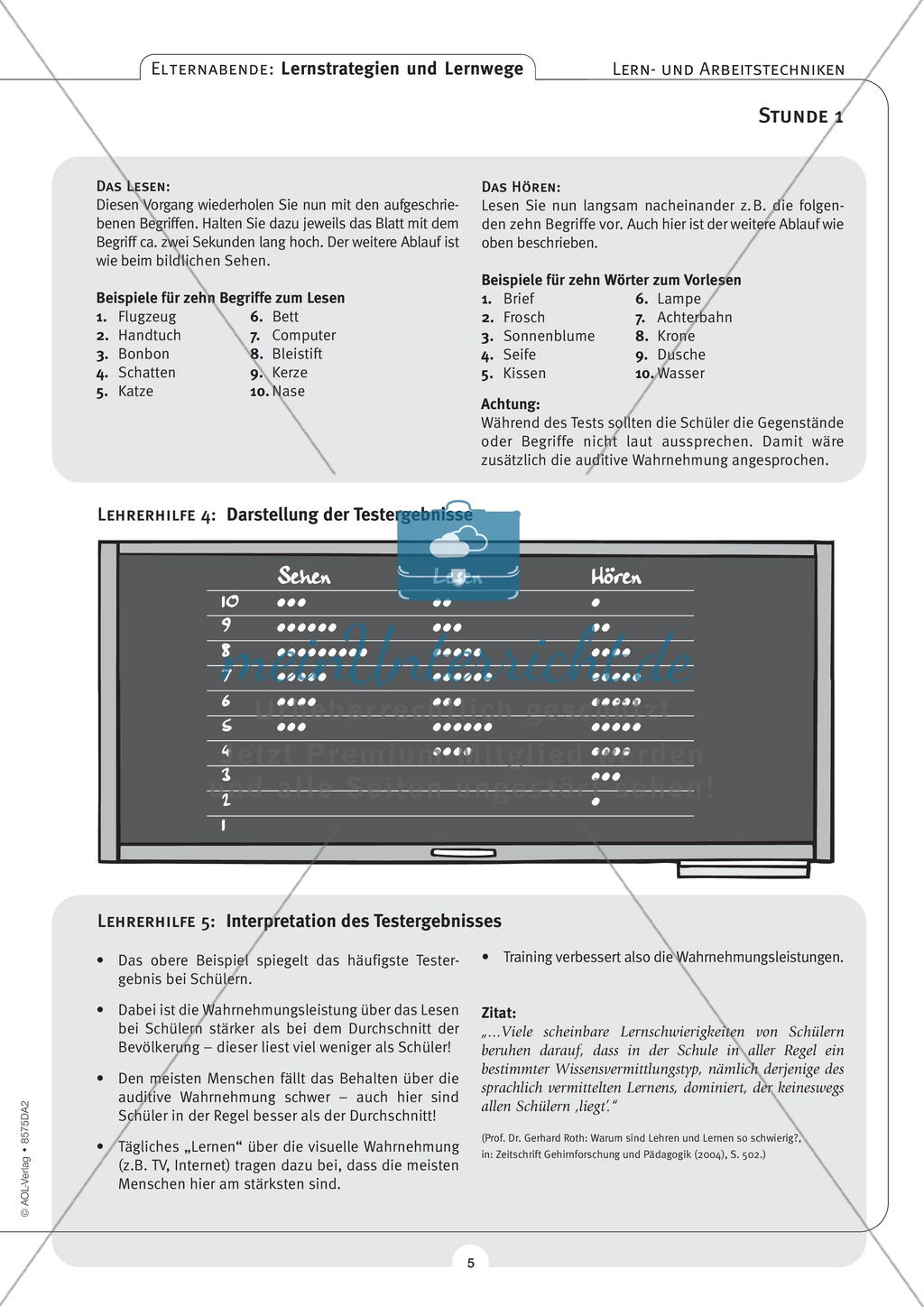 Methodik - Lernstrategien und Lernwege auf Elternabenden vermitteln: Lehrerhandreichung Preview 5
