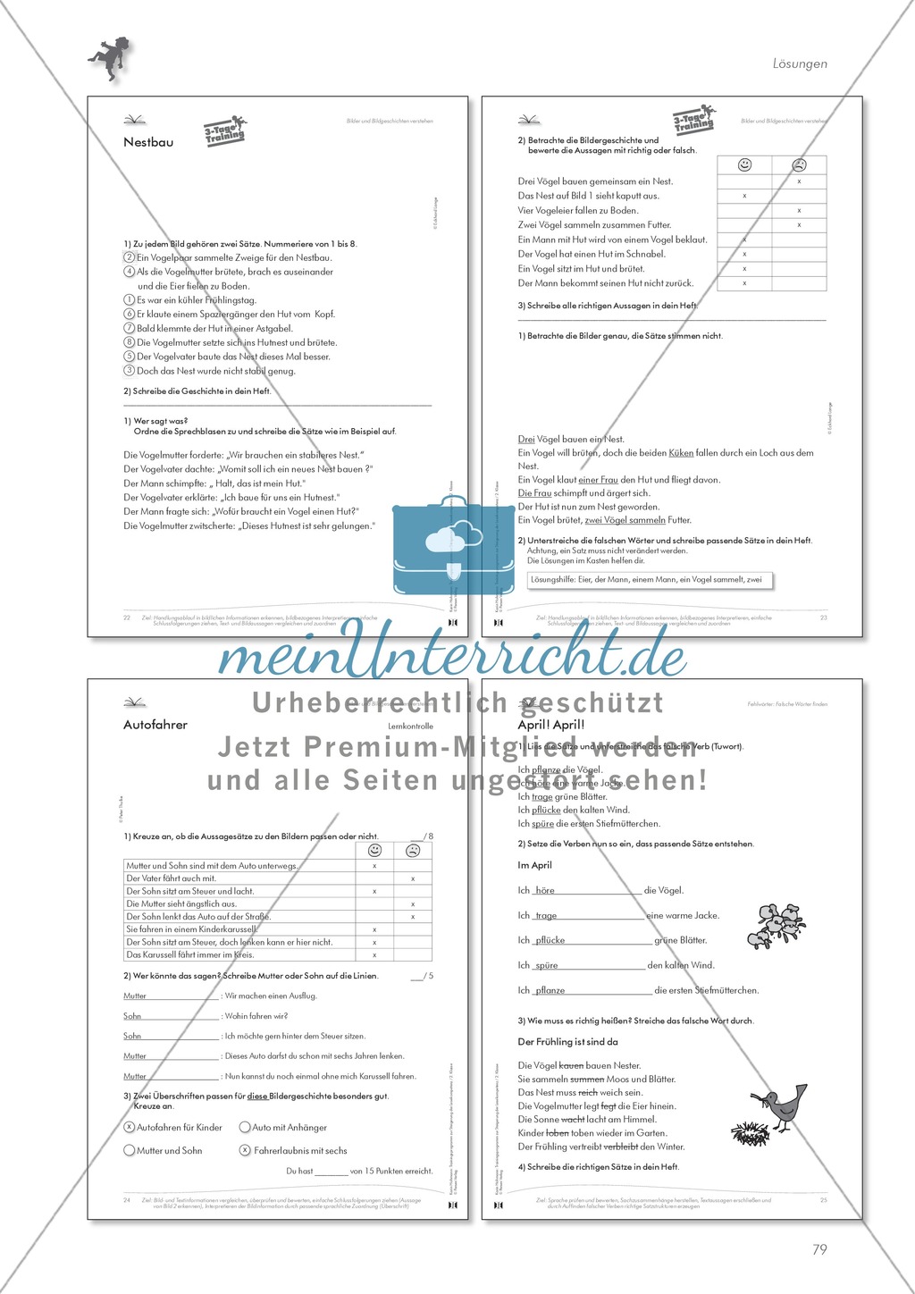Lesekompetenz: Falsche Wörter finden und ersetzen: Arbeitsblätter und Lösungen Preview 7