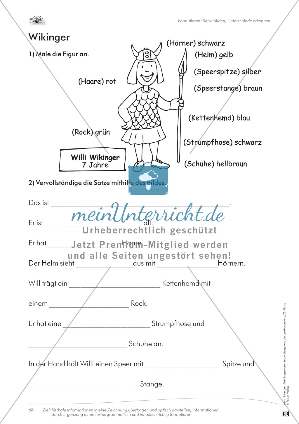 Lesekompetenz: Formulieren: Sätze bilden, Unterschiede erkennen: Arbeitsblätter und Lösungen Preview 1