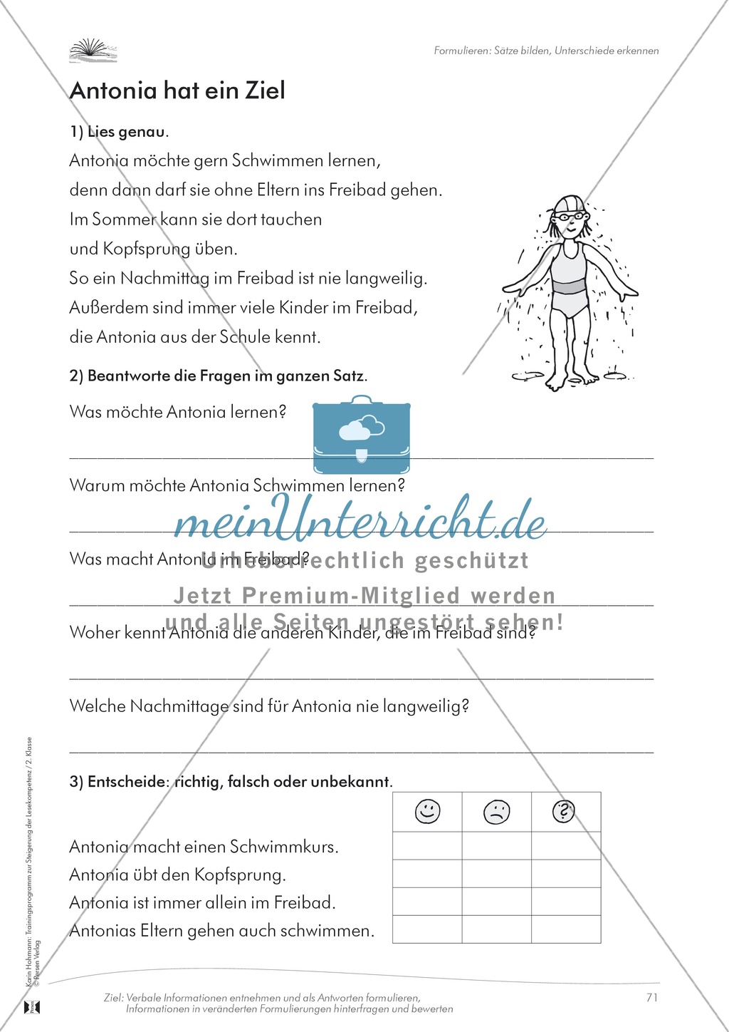 Lesekompetenz: Formulieren: Sätze bilden, Unterschiede erkennen: Arbeitsblätter und Lösungen Preview 4
