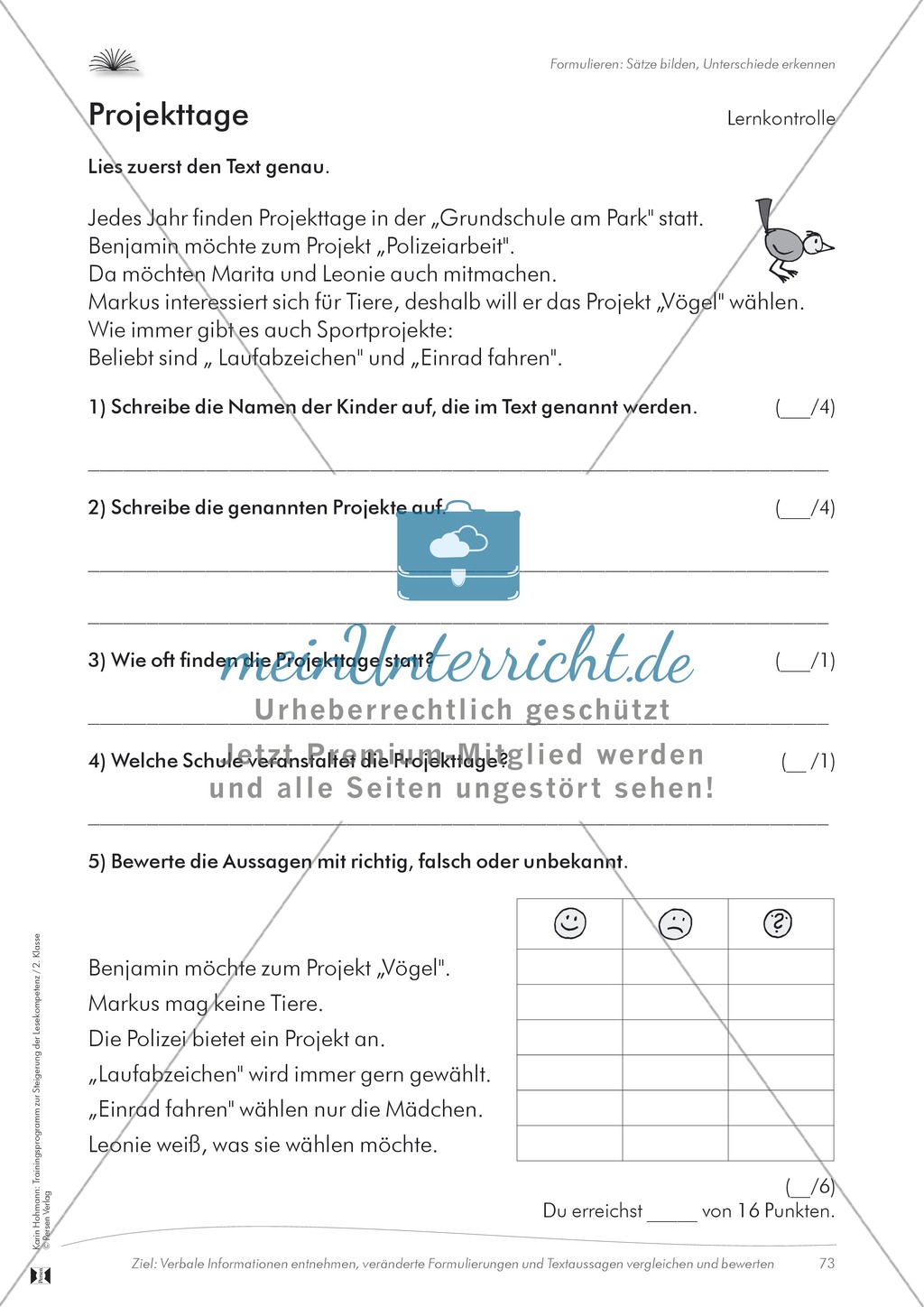 Lesekompetenz: Formulieren: Sätze bilden, Unterschiede erkennen: Arbeitsblätter und Lösungen Preview 6