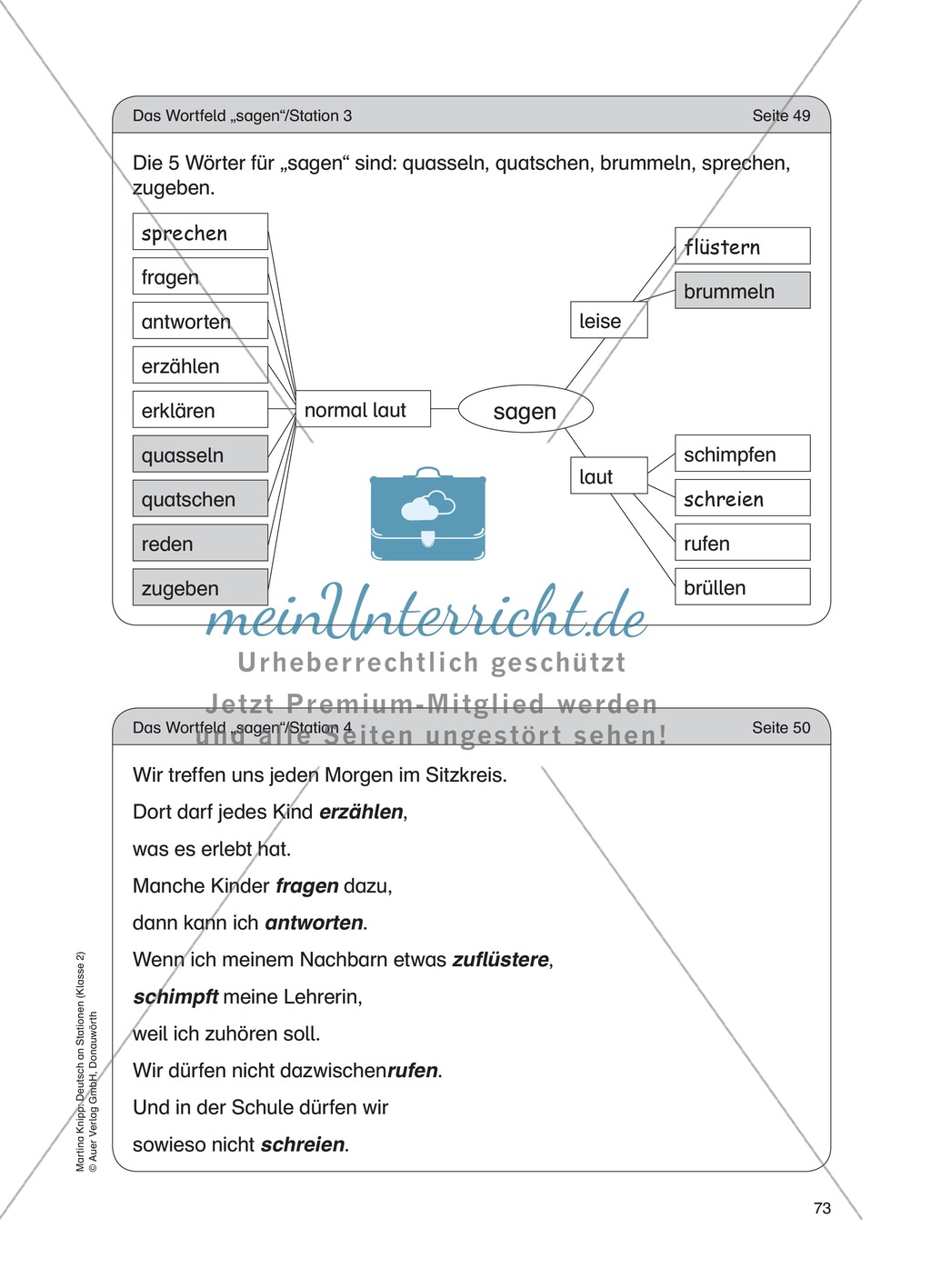 Stationsarbeit "Das Wortfeld sagen": Hinweise + Übungen + Laufzettel + Lösungen Preview 11