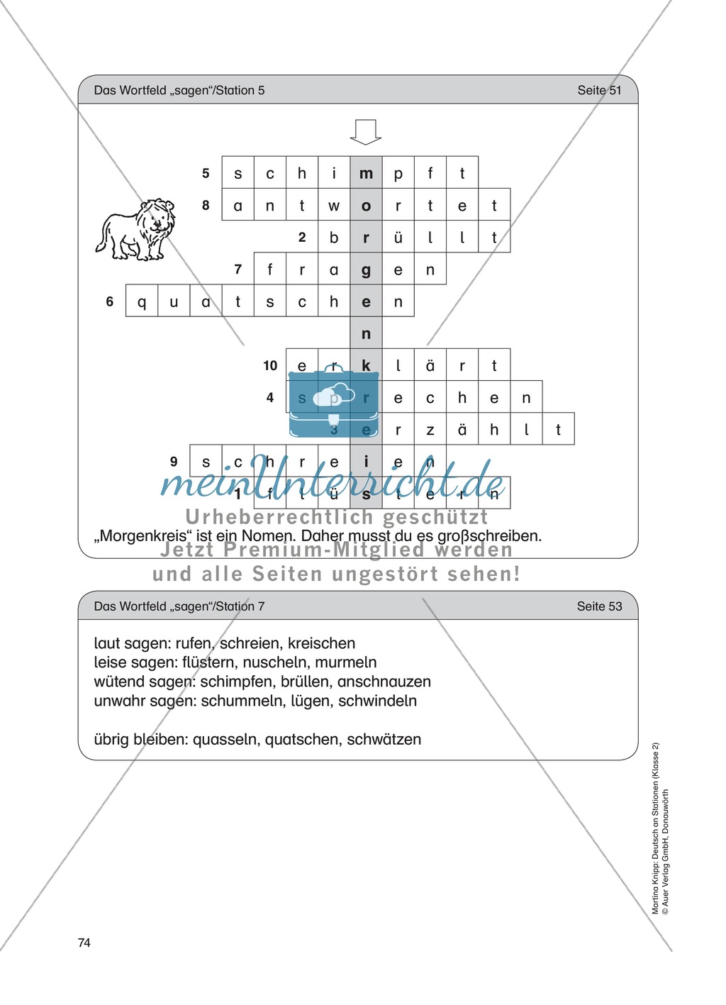Stationsarbeit "Das Wortfeld sagen": Hinweise + Übungen + Laufzettel + Lösungen Preview 12