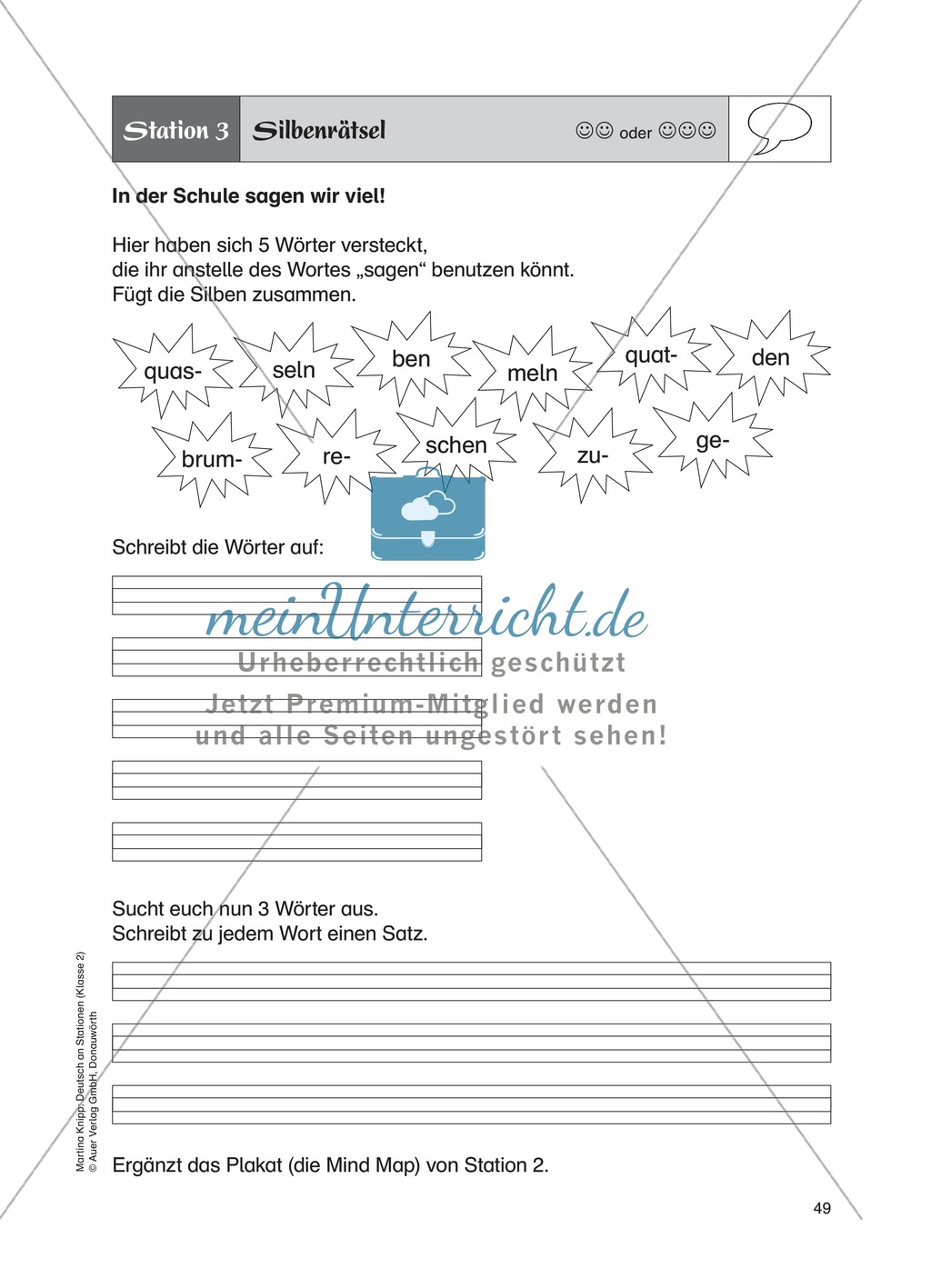 Stationsarbeit "Das Wortfeld sagen": Hinweise + Übungen + Laufzettel + Lösungen Preview 4