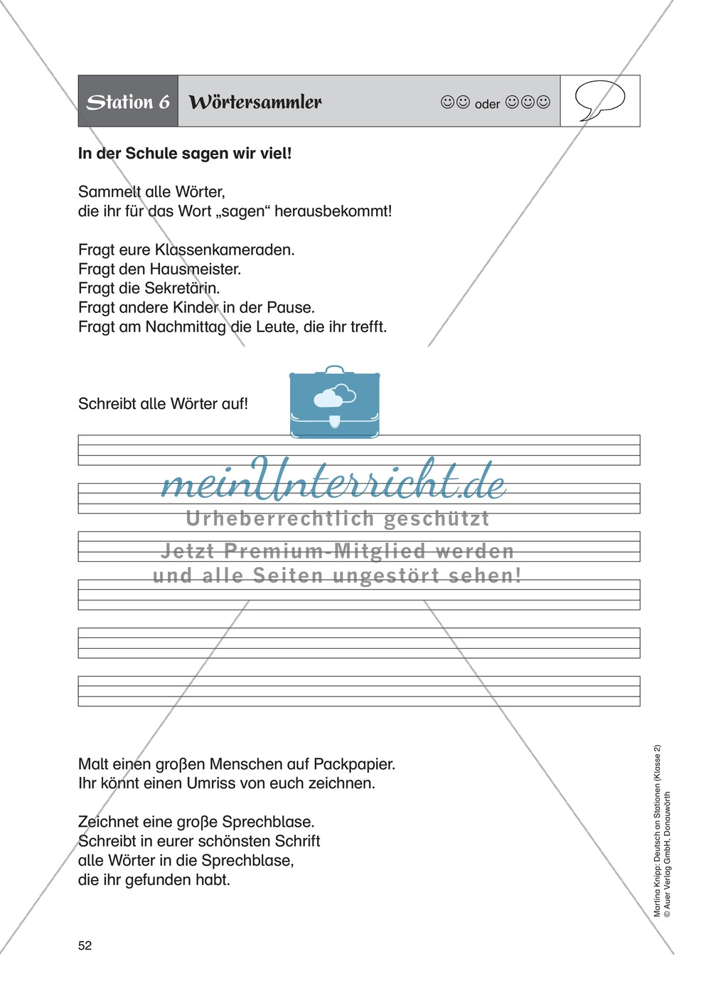 Stationsarbeit "Das Wortfeld sagen": Hinweise + Übungen + Laufzettel + Lösungen Preview 7
