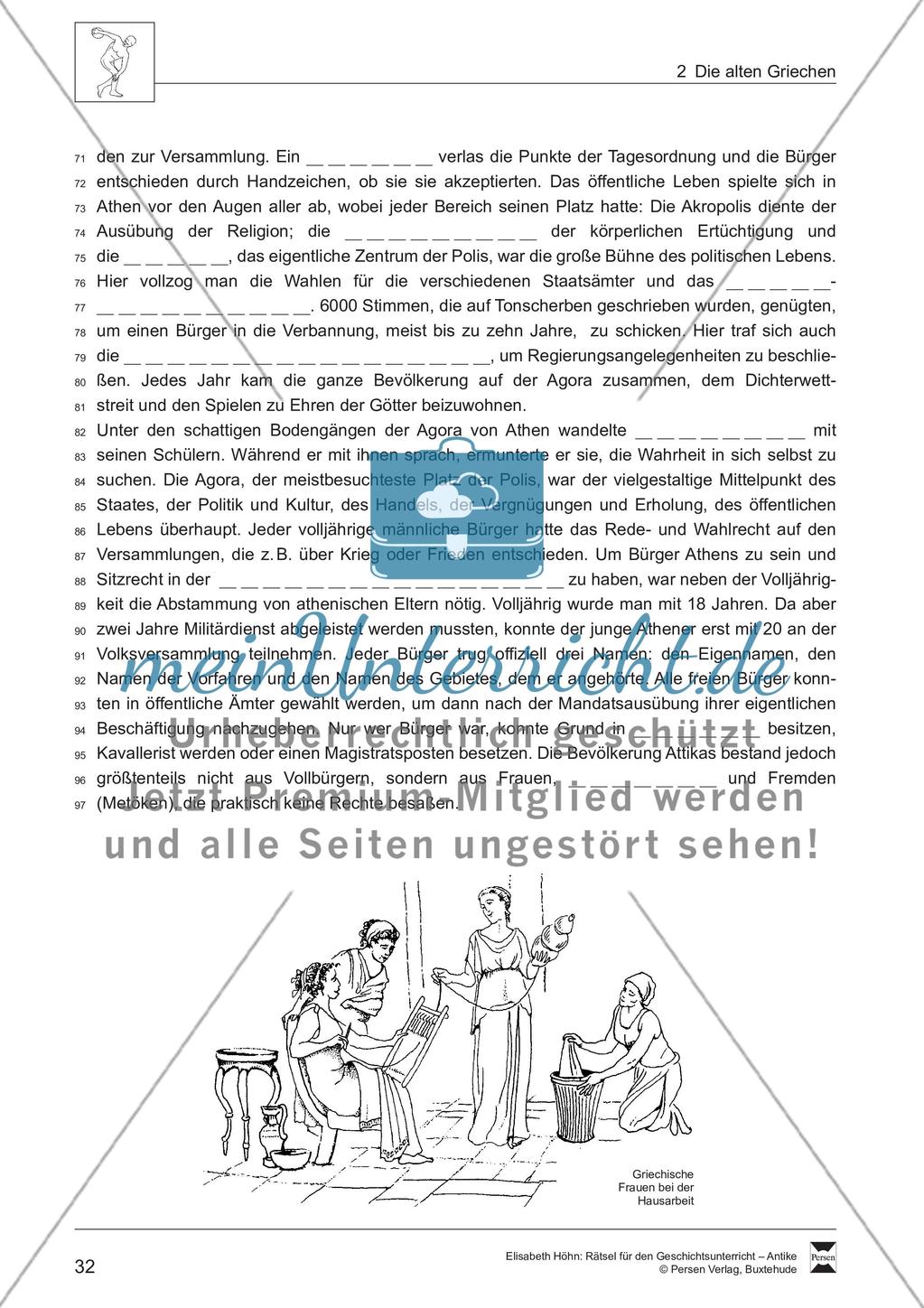 Lückentext: Regierung und Struktur der altgriechischen Gesellschaft Preview 3