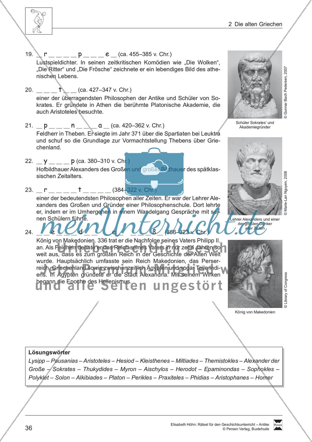 Einsetzübung: Bedeutende Männer im alten Griechenland Preview 3