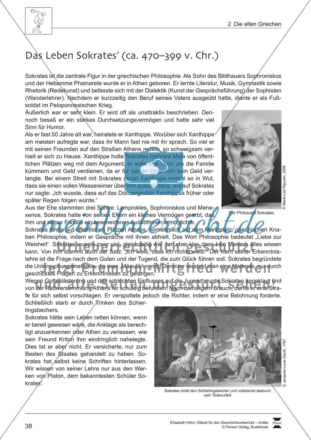 Text/Texträtsel: Das Leben Sokrates’ (ca. 470–399 v.Chr.) Preview 1