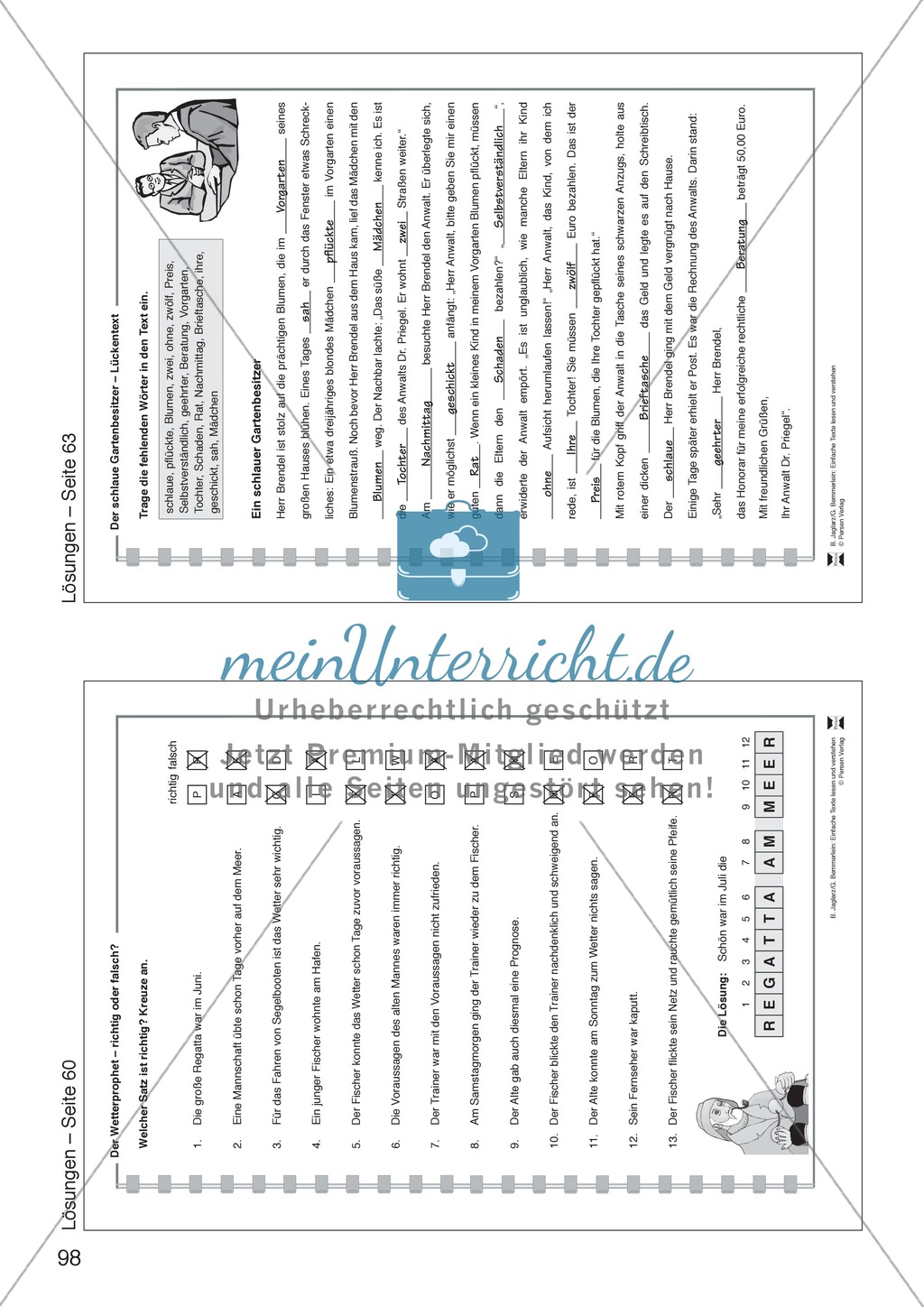 Der schlaue Gartenbesitzer: Lesetext, Arbeitsblätter und Lösungen Preview 10