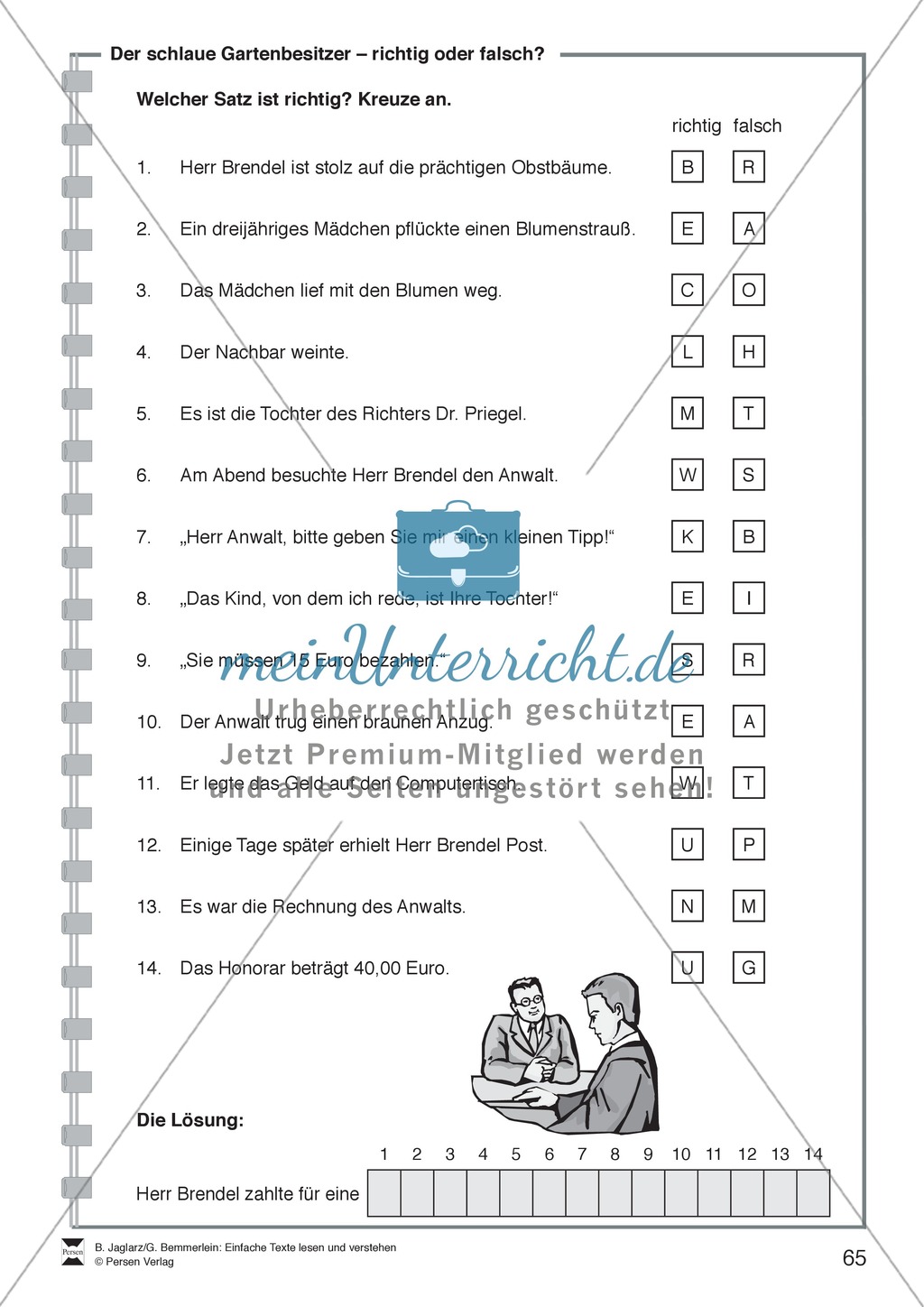 Der schlaue Gartenbesitzer: Lesetext, Arbeitsblätter und Lösungen Preview 4