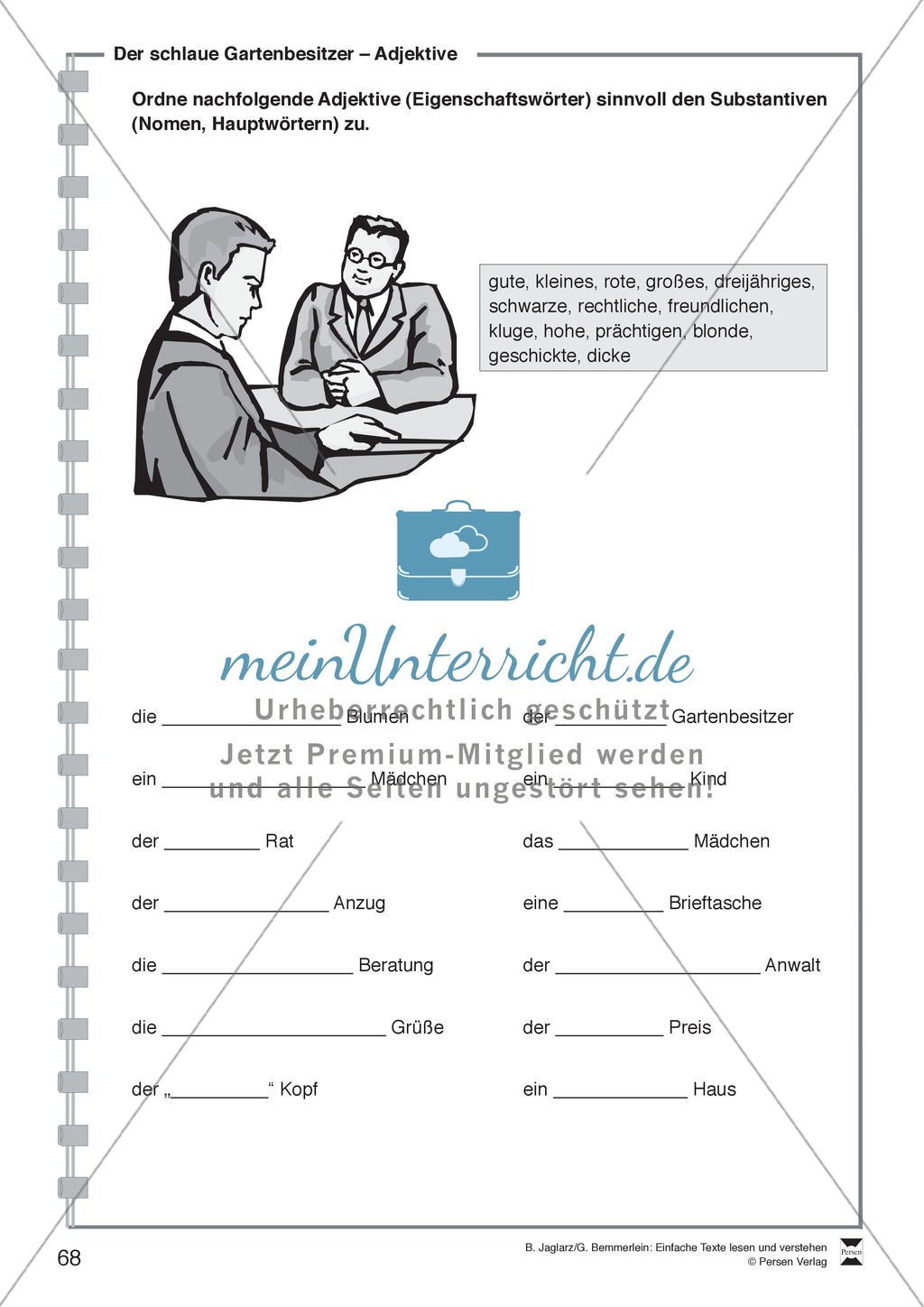 Der schlaue Gartenbesitzer: Lesetext, Arbeitsblätter und Lösungen Preview 7