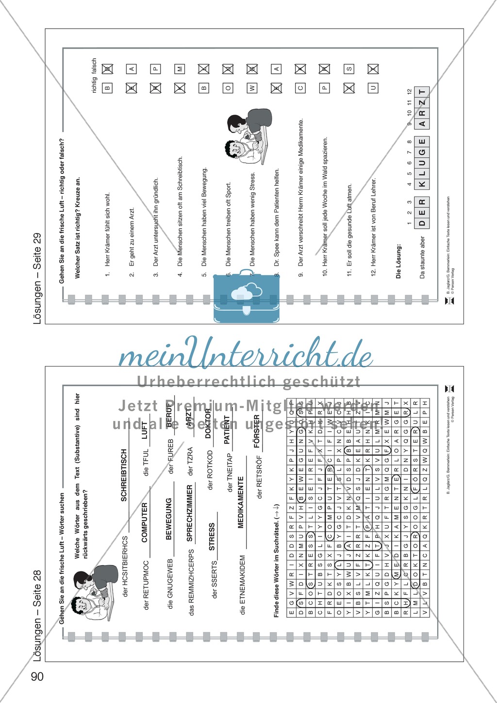 Gehen Sie an die frische Luft: Lesetext, Arbeitsblätter und Lösungen Preview 10