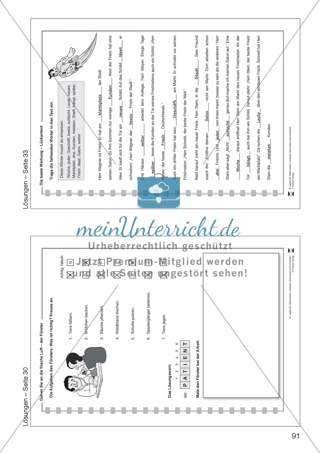 Gehen Sie an die frische Luft: Lesetext, Arbeitsblätter und Lösungen Preview 11