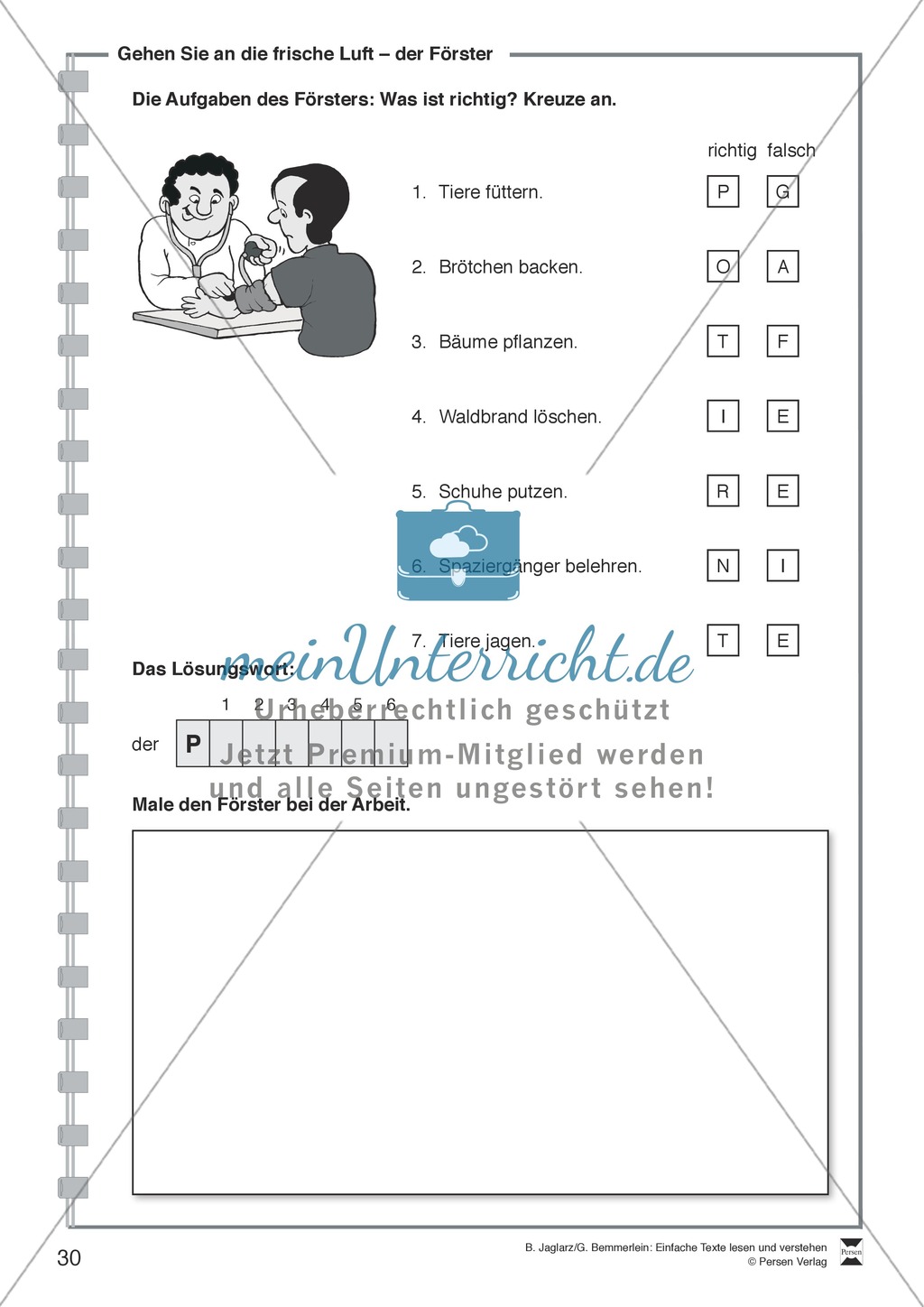 Gehen Sie an die frische Luft: Lesetext, Arbeitsblätter und Lösungen Preview 6
