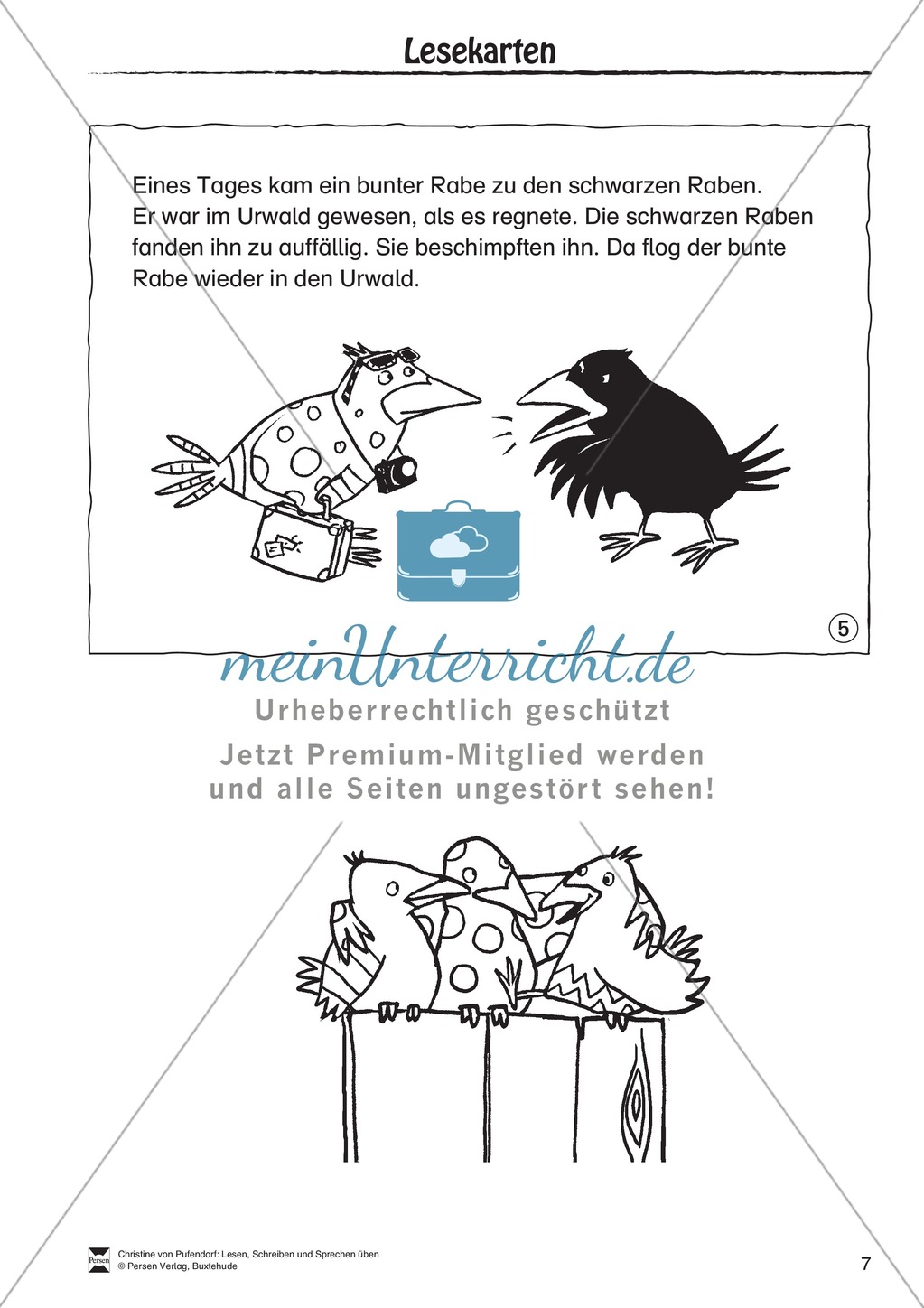 Leseförderung: "Als die Raben (...)" Lesekarten Preview 4