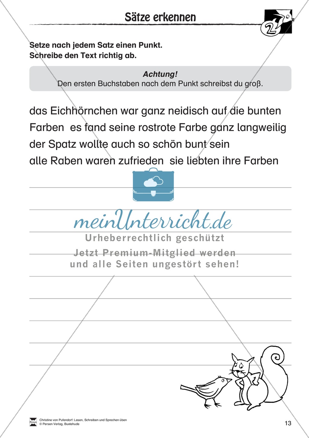 Lesen - Schreiben - Sprechen: " Als die Raben (...) " Lesekarten + Arbeitsblätter zur Sprachförderung Preview 10