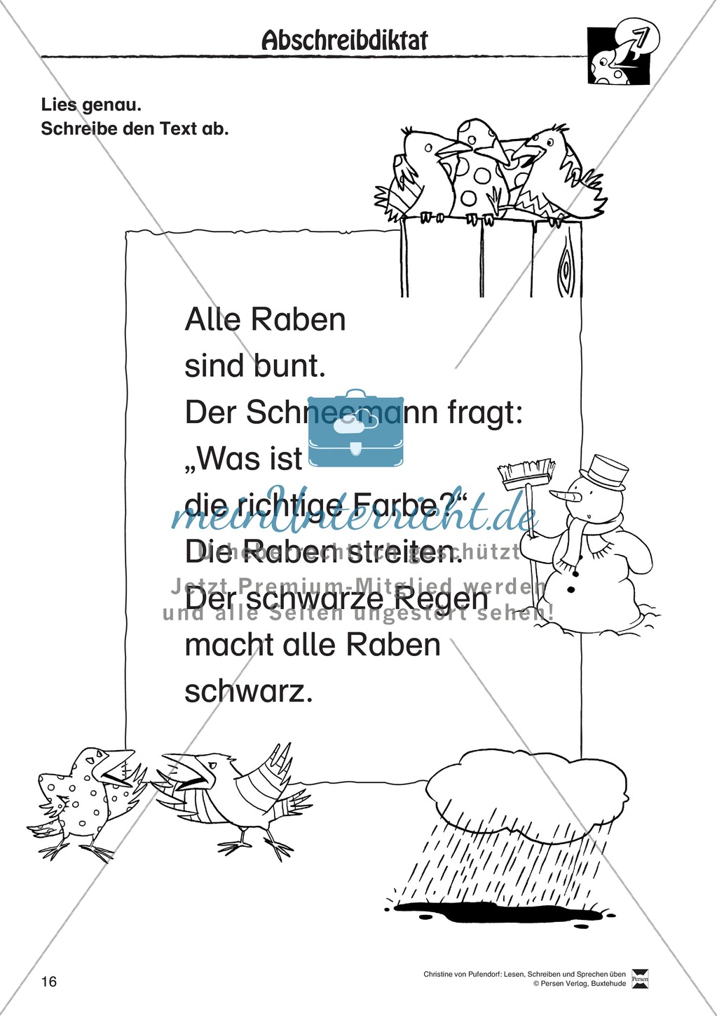 Lesen - Schreiben - Sprechen: " Als die Raben (...) " Lesekarten + Arbeitsblätter zur Sprachförderung Preview 13