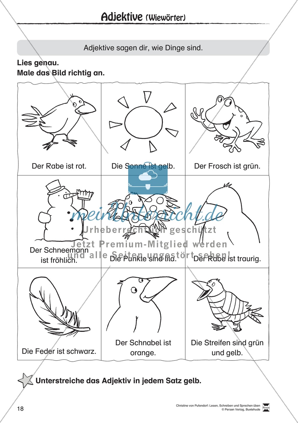 Lesen - Schreiben - Sprechen: " Als die Raben (...) " Lesekarten + Arbeitsblätter zur Sprachförderung Preview 15