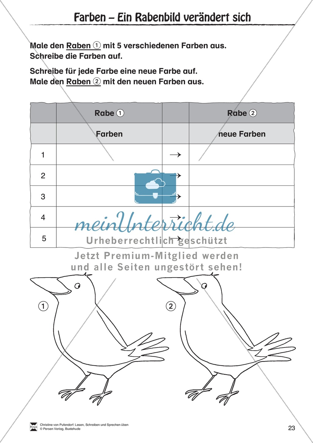 Lesen - Schreiben - Sprechen: " Als die Raben (...) " Lesekarten + Arbeitsblätter zur Sprachförderung Preview 20