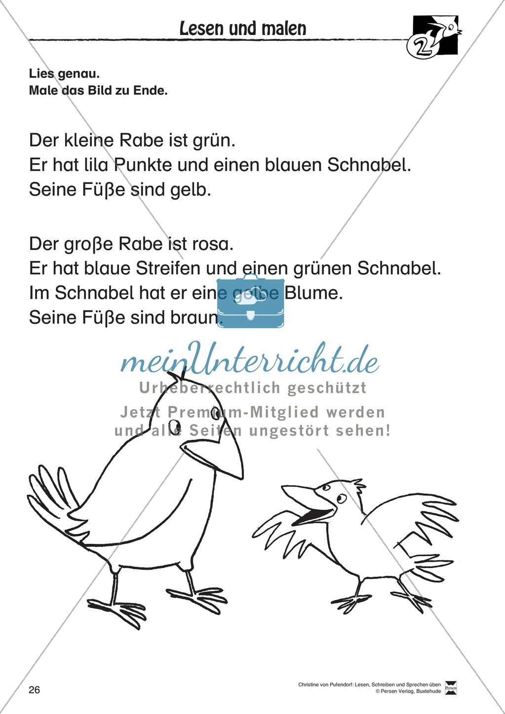 Lesen - Schreiben - Sprechen: " Als die Raben (...) " Lesekarten + Arbeitsblätter zur Sprachförderung Preview 23