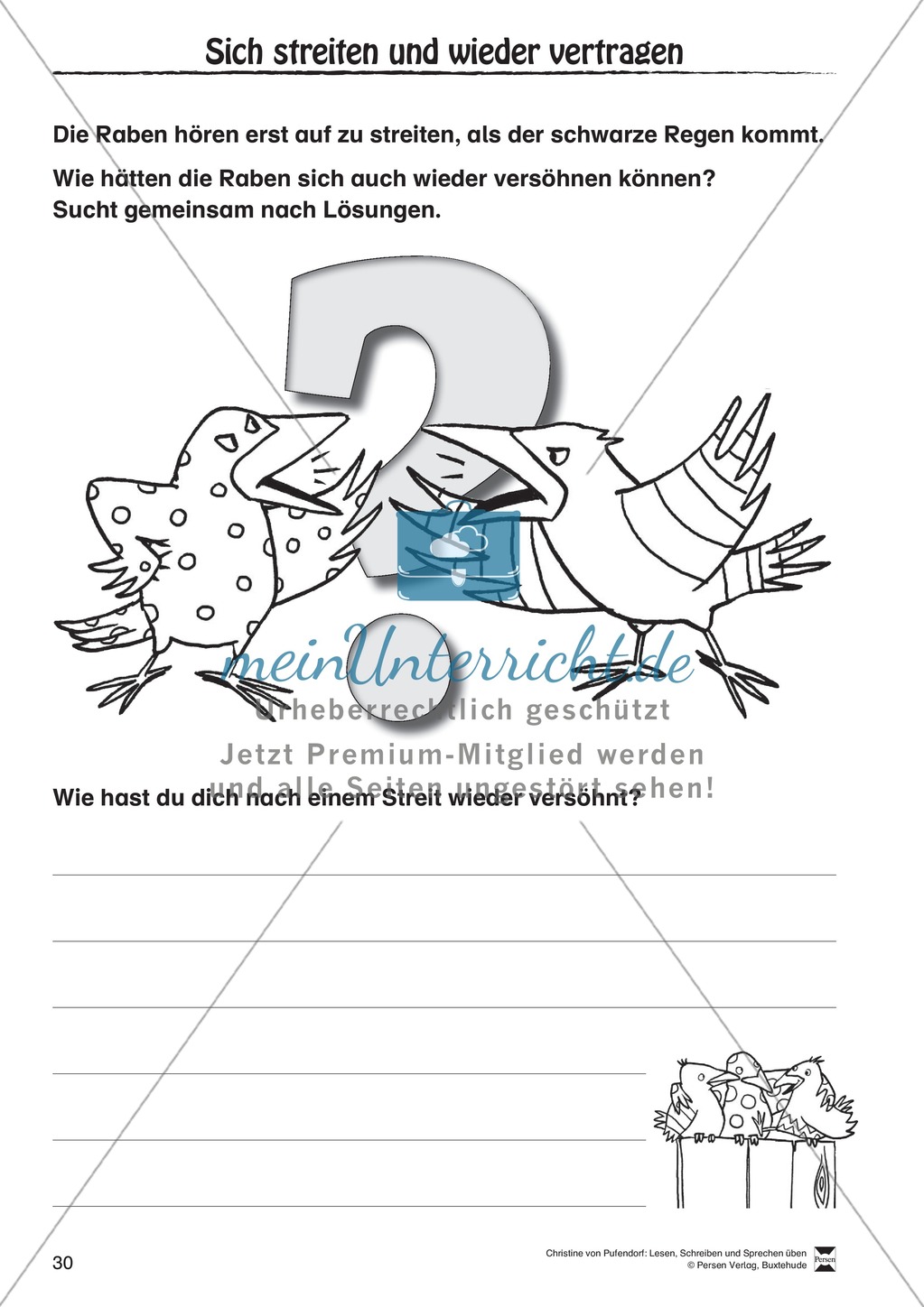 Lesen - Schreiben - Sprechen: " Als die Raben (...) " Lesekarten + Arbeitsblätter zur Sprachförderung Preview 27