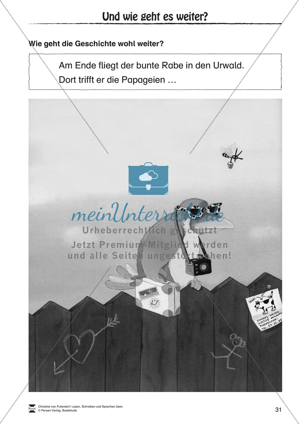 Lesen - Schreiben - Sprechen: " Als die Raben (...) " Lesekarten + Arbeitsblätter zur Sprachförderung Preview 28