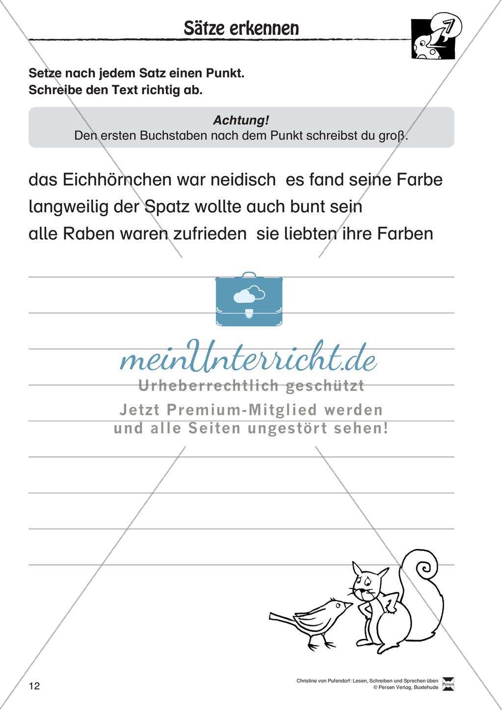 Lesen - Schreiben - Sprechen: " Als die Raben (...) " Lesekarten + Arbeitsblätter zur Sprachförderung Preview 9