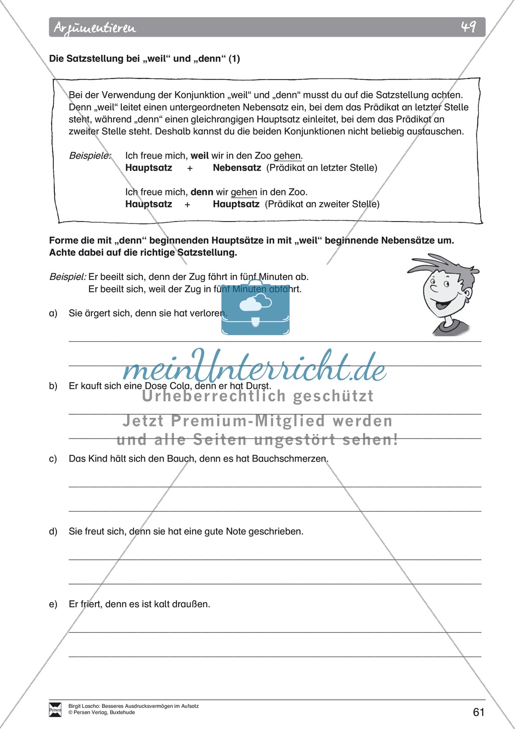 Sprachstil -Grammatik - Ausdrucksvermögen verbessern: "Argumentieren" - Binnendifferenzierung + Arbeitsblätter + Aufgaben + Lösungen Preview 5