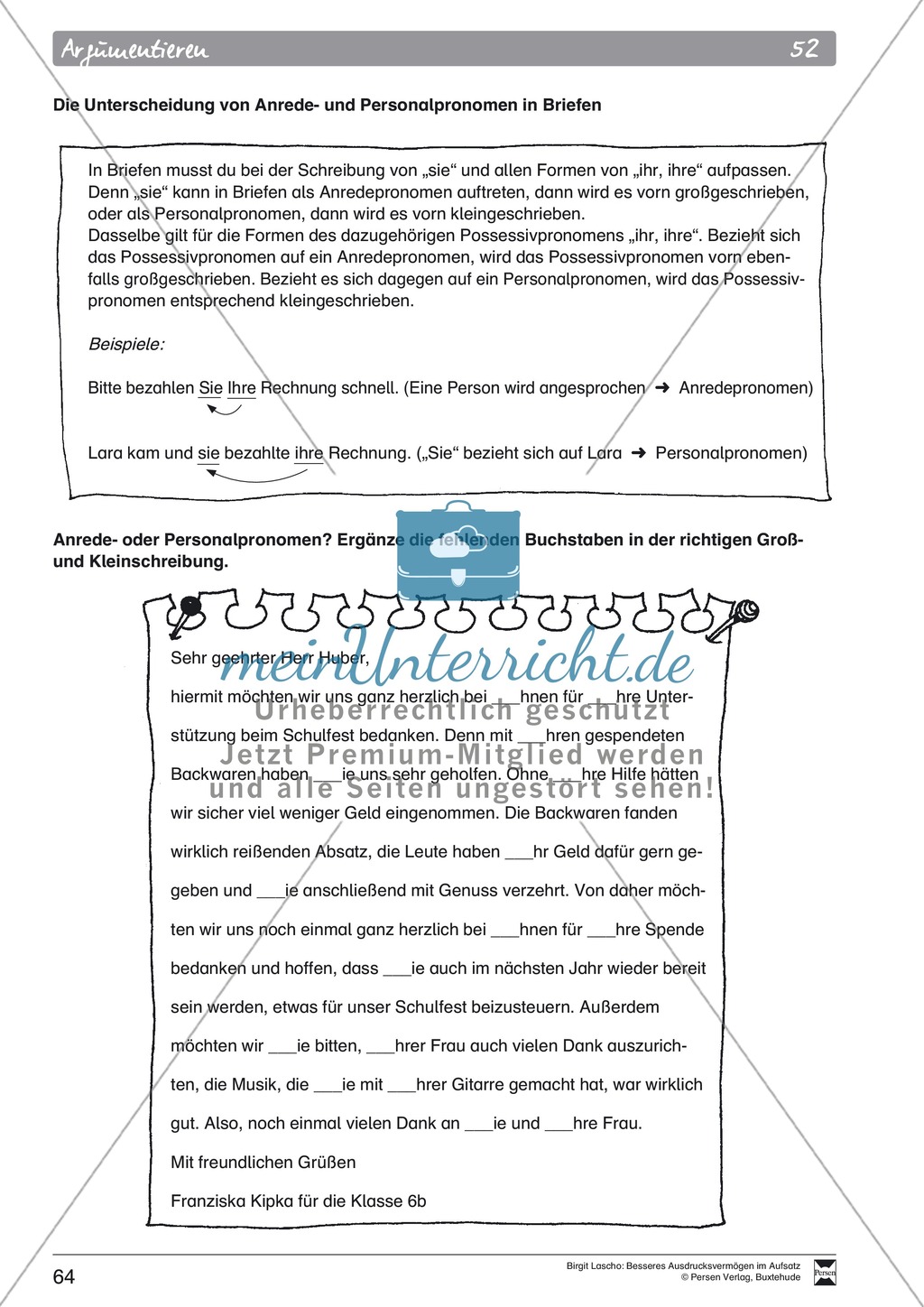 Sprachstil -Grammatik - Ausdrucksvermögen verbessern: "Argumentieren" - Binnendifferenzierung + Arbeitsblätter + Aufgaben + Lösungen Preview 8