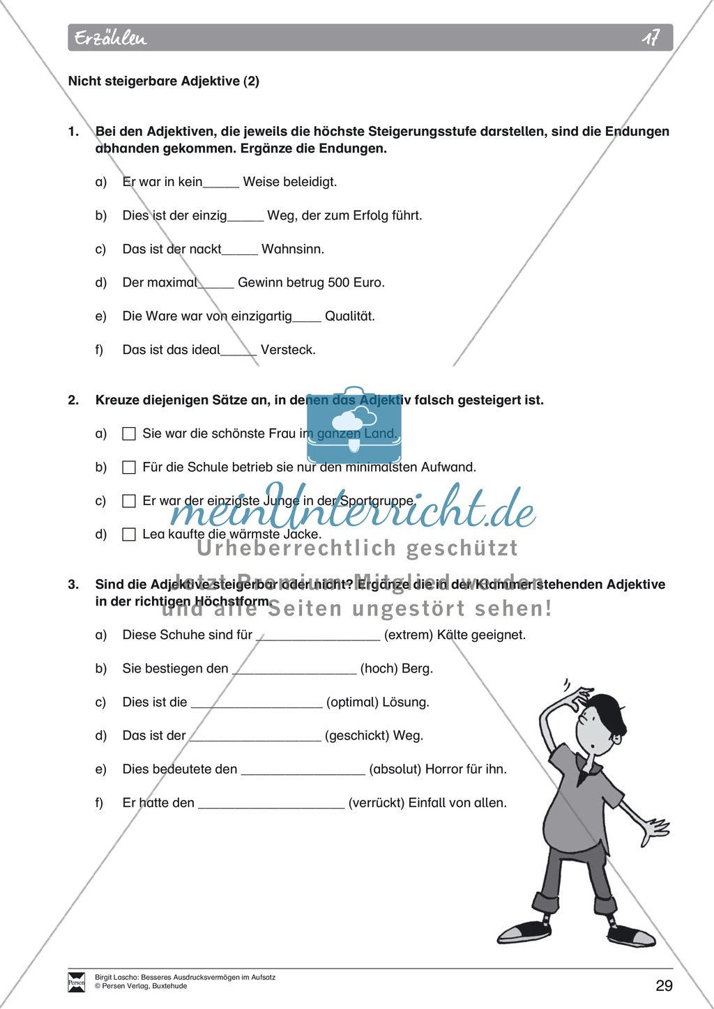Sprachstil -Grammatik - Ausdrucksvermögen verbessern: "Erzählen" - Binnendifferenzierung + Arbeitsblätter + Aufgaben + Lösungen Preview 19