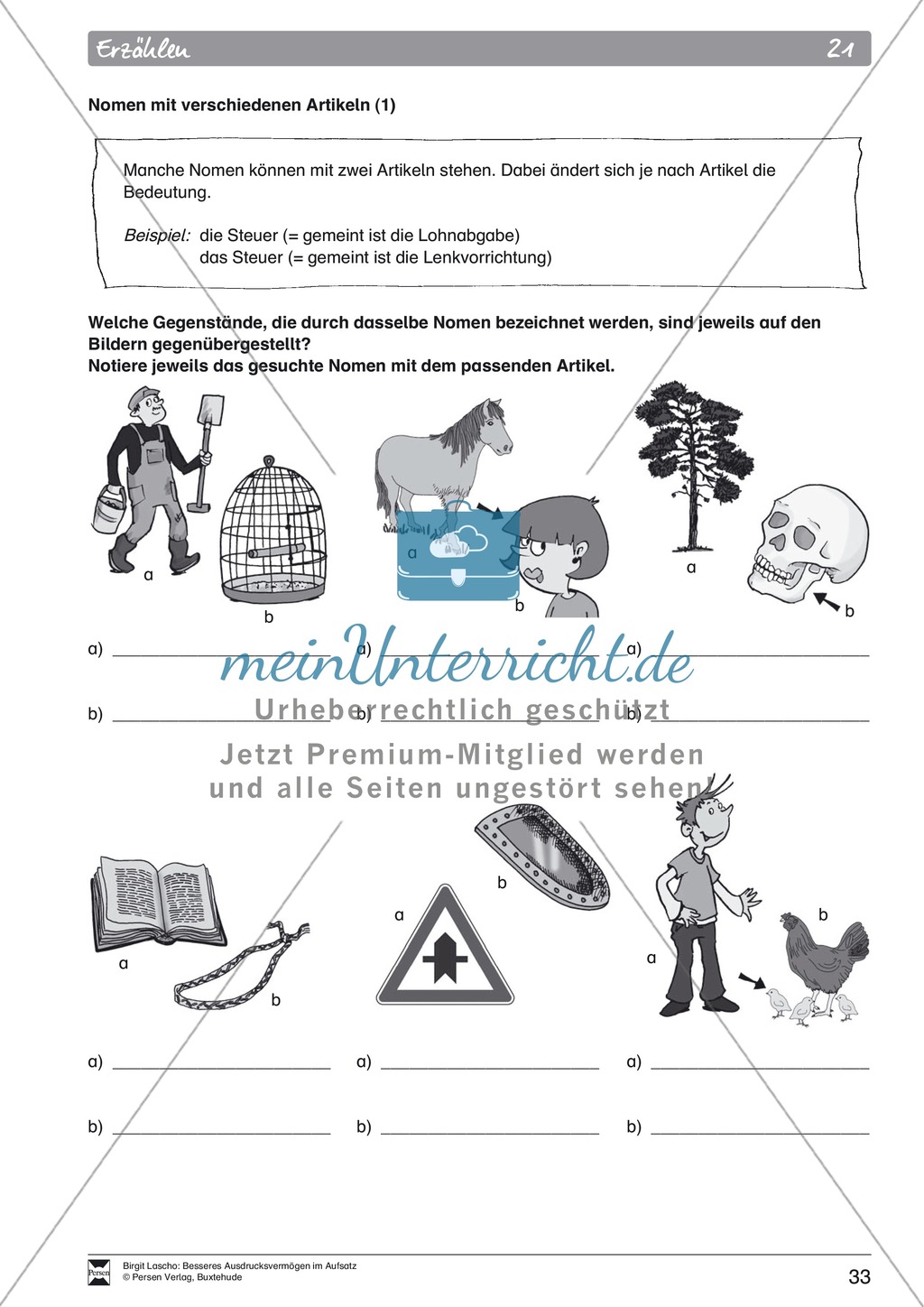Sprachstil -Grammatik - Ausdrucksvermögen verbessern: "Erzählen" - Binnendifferenzierung + Arbeitsblätter + Aufgaben + Lösungen Preview 23
