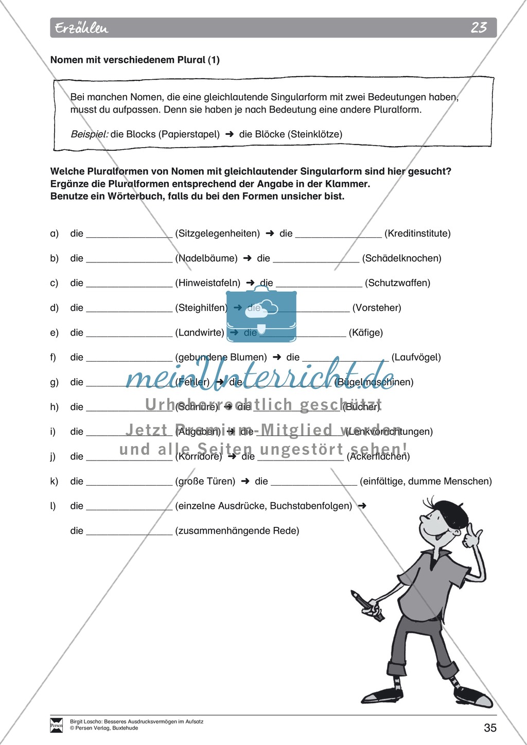 Sprachstil -Grammatik - Ausdrucksvermögen verbessern: "Erzählen" - Binnendifferenzierung + Arbeitsblätter + Aufgaben + Lösungen Preview 25